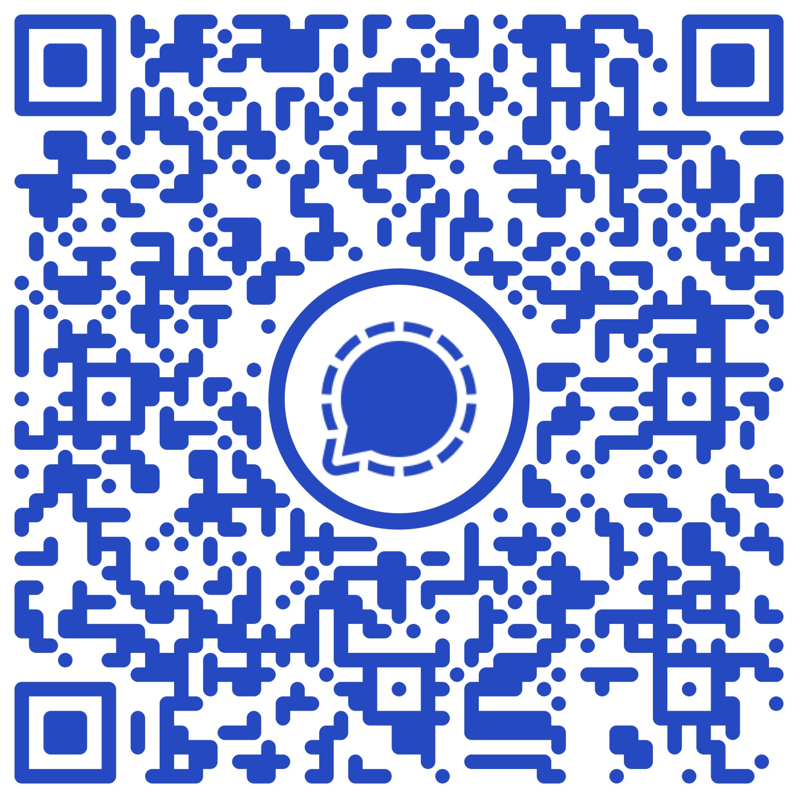 QR kód do Signal skupiny BTC Ligy